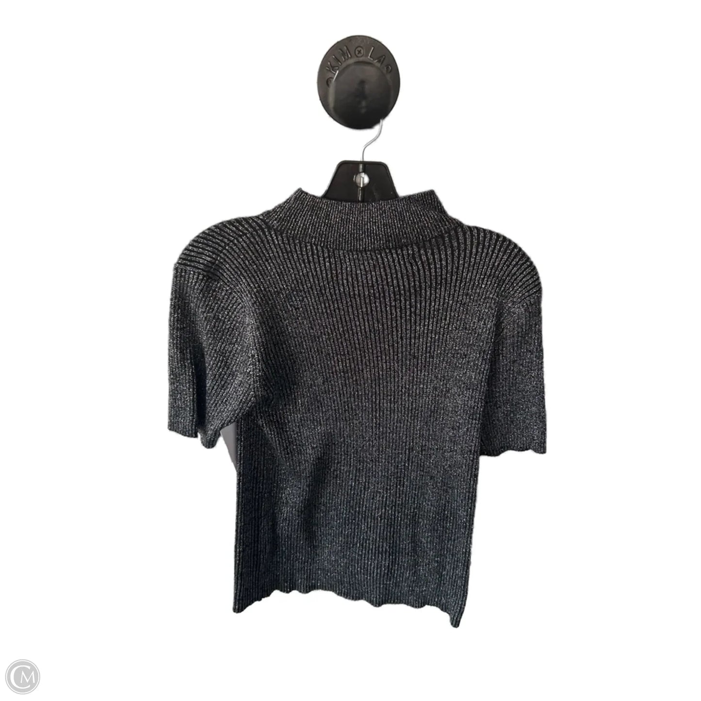 Top Short Sleeve By Joseph A. In Black & Silver, Size: S