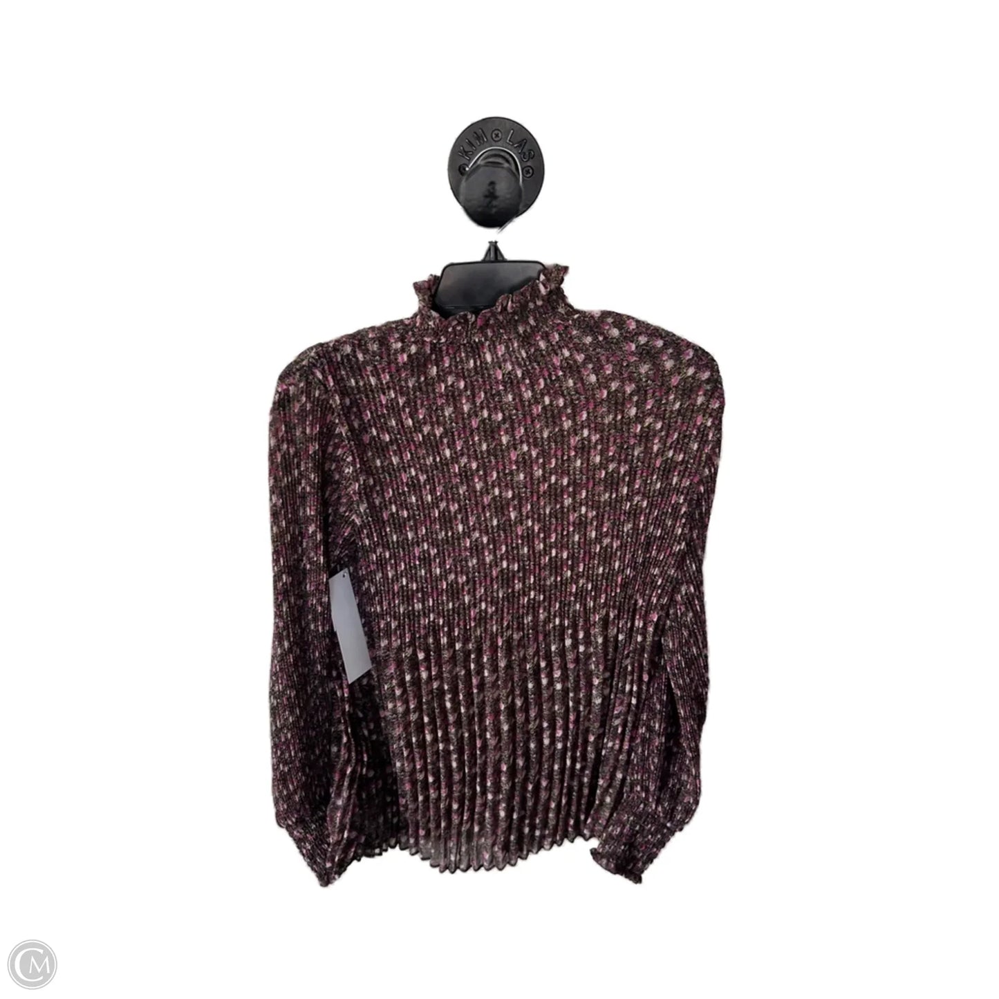 Top Long Sleeve By Cabi In Black & Pink, Size: Xxs