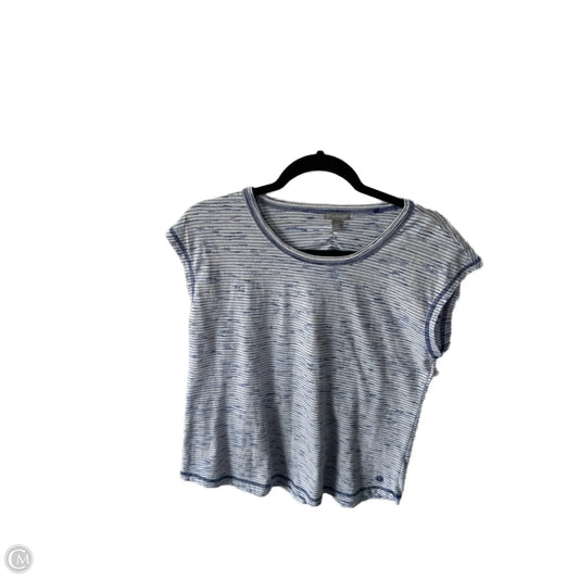 Top Short Sleeve By Talbots In Blue & White, Size: M