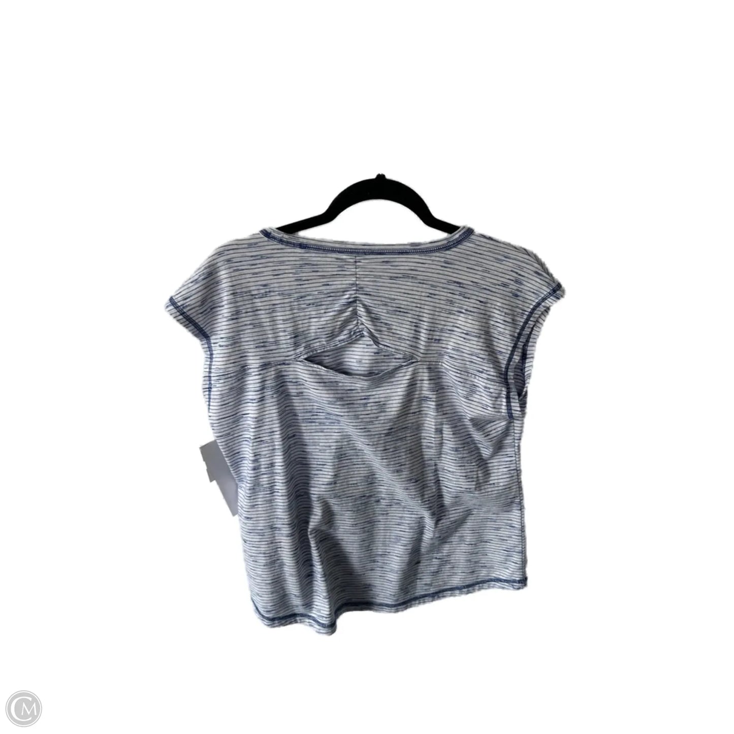 Top Short Sleeve By Talbots In Blue & White, Size: M