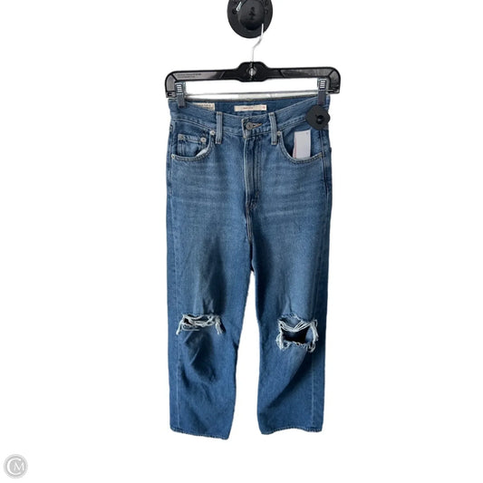 Jeans Wide Leg By Levis In Blue Denim, Size: 0