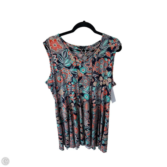 Dress Casual Short By Clothes Mentor In Blue & Orange, Size: Xl