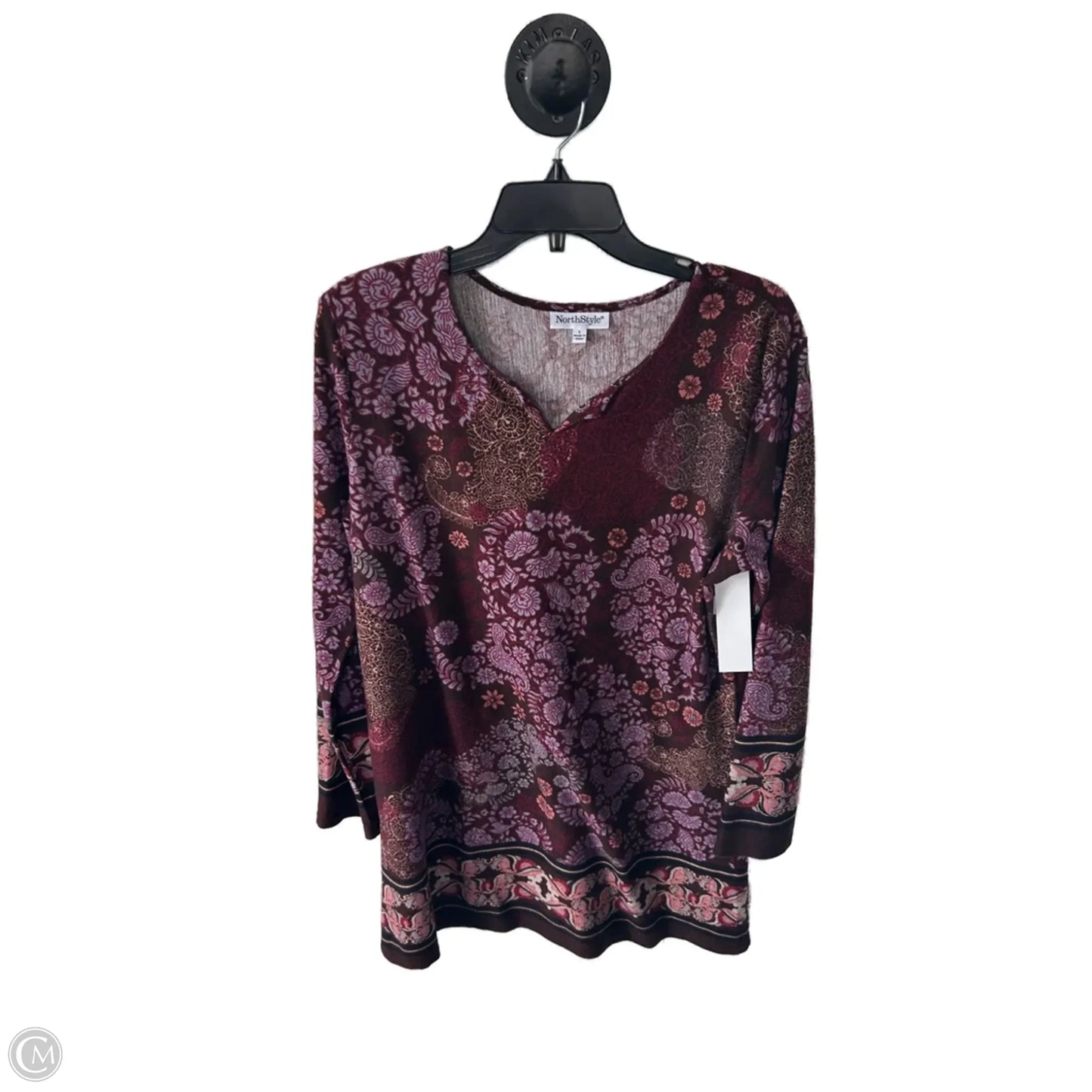 Dress Casual Short By Northstyle In Brown & Purple, Size: L