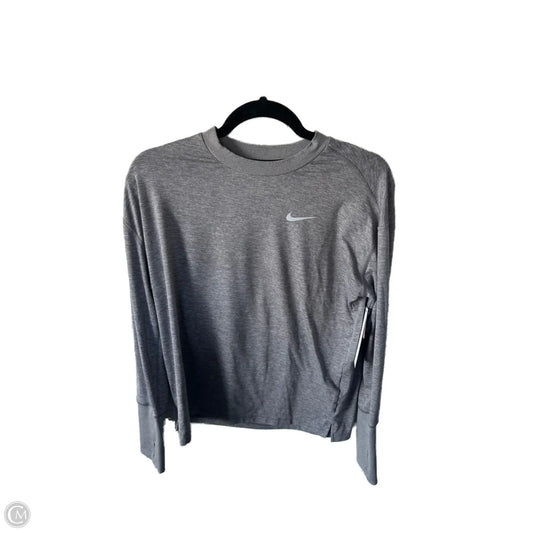 Athletic Top Long Sleeve Crewneck By Nike In Grey, Size: M