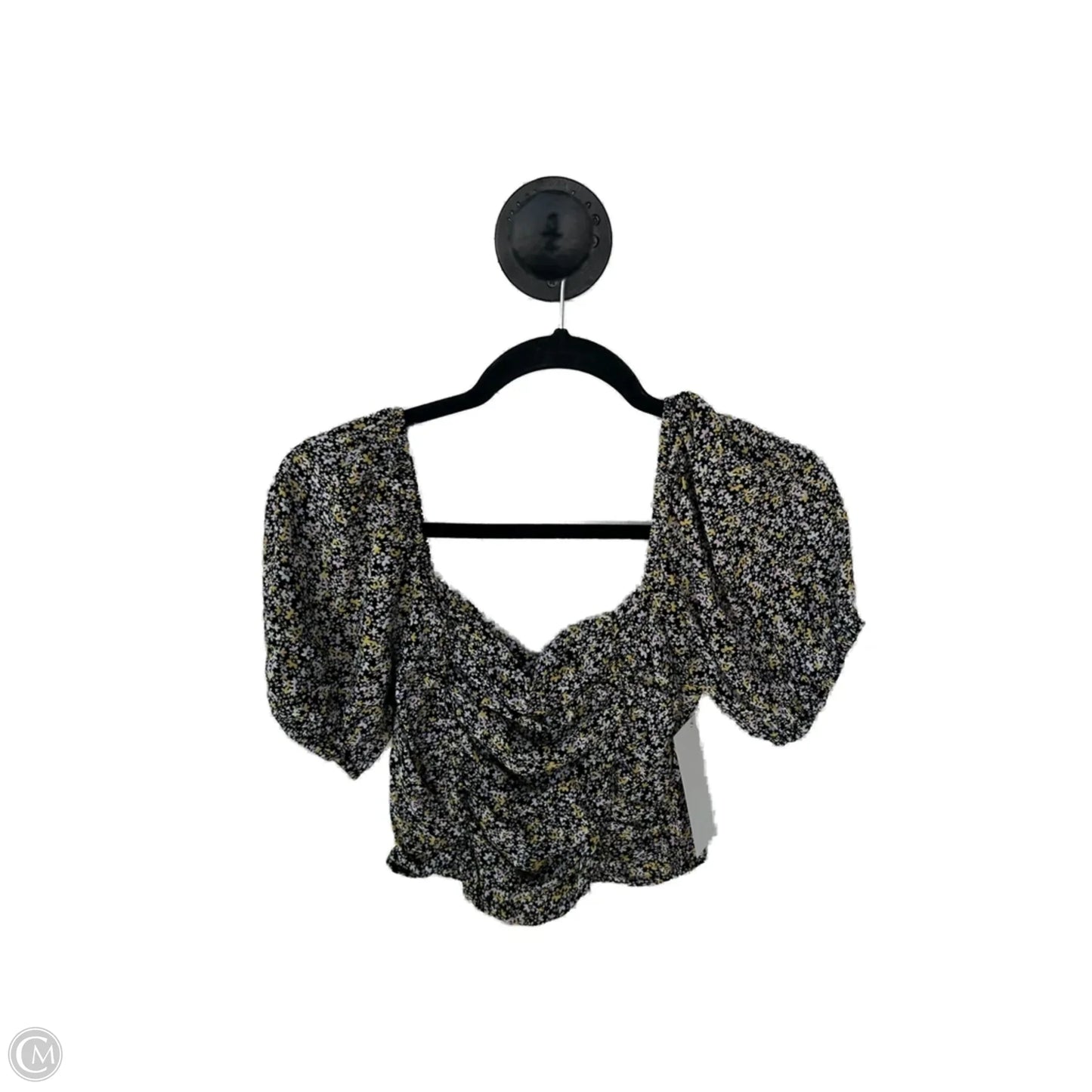 Top Short Sleeve By Clothes Mentor In Black & Yellow, Size: M