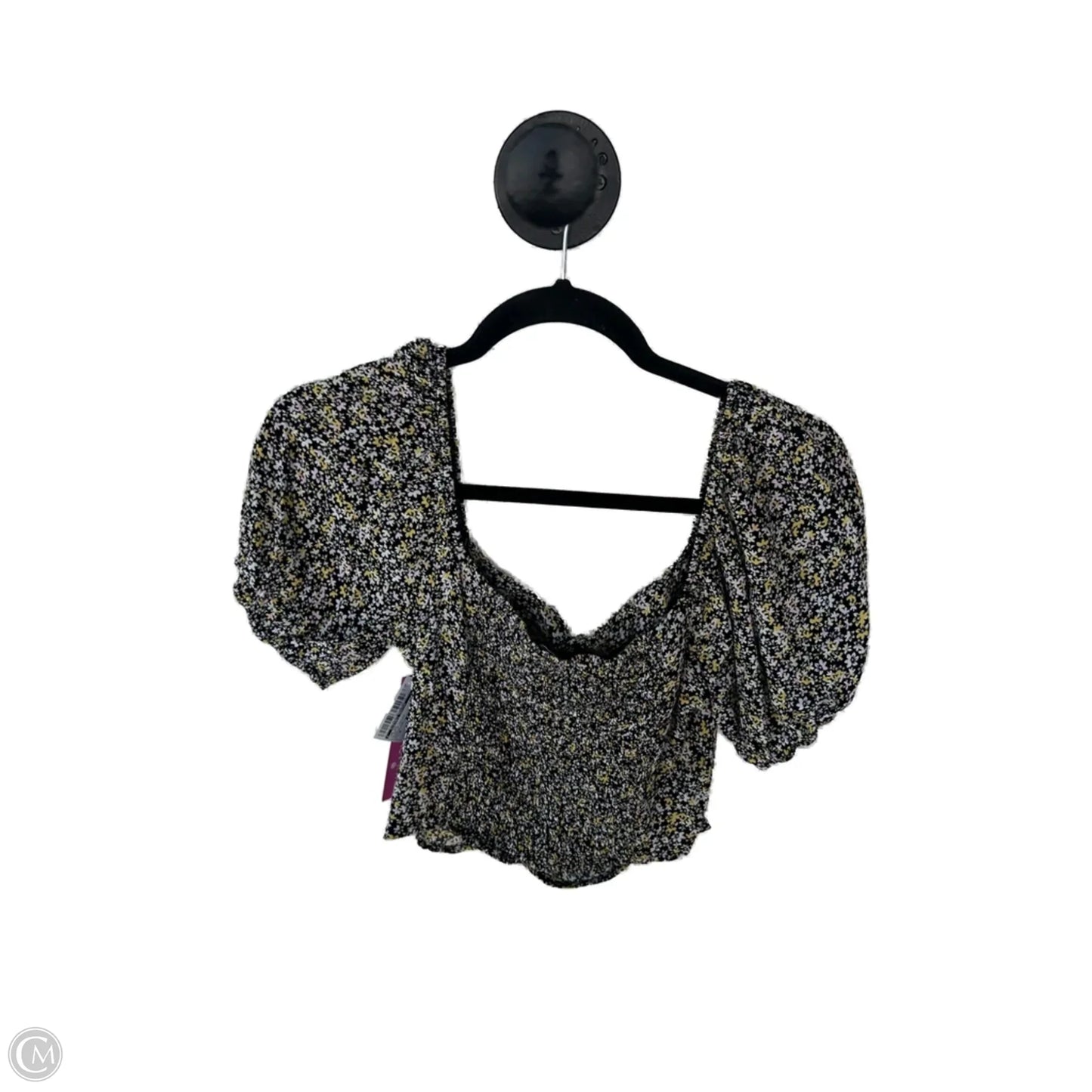 Top Short Sleeve By Clothes Mentor In Black & Yellow, Size: M