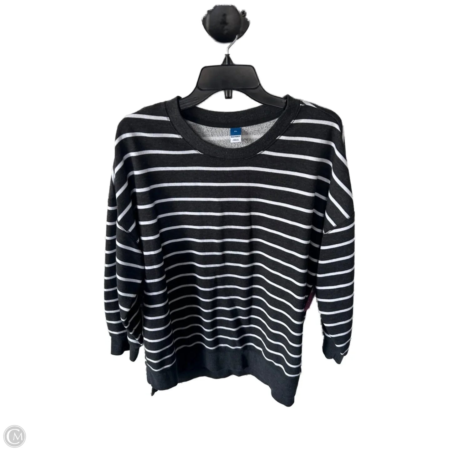 Sweatshirt Crewneck By Old Navy In Grey & White, Size: Xl