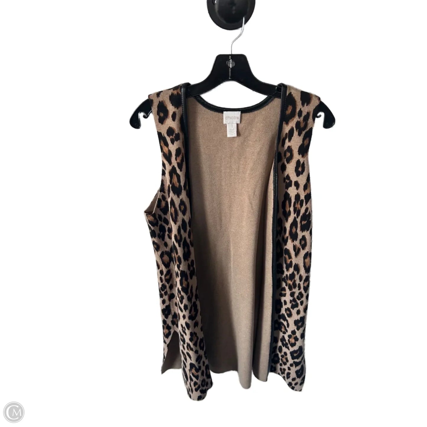 Vest Sweater By Chicos In Animal Print, Size: M