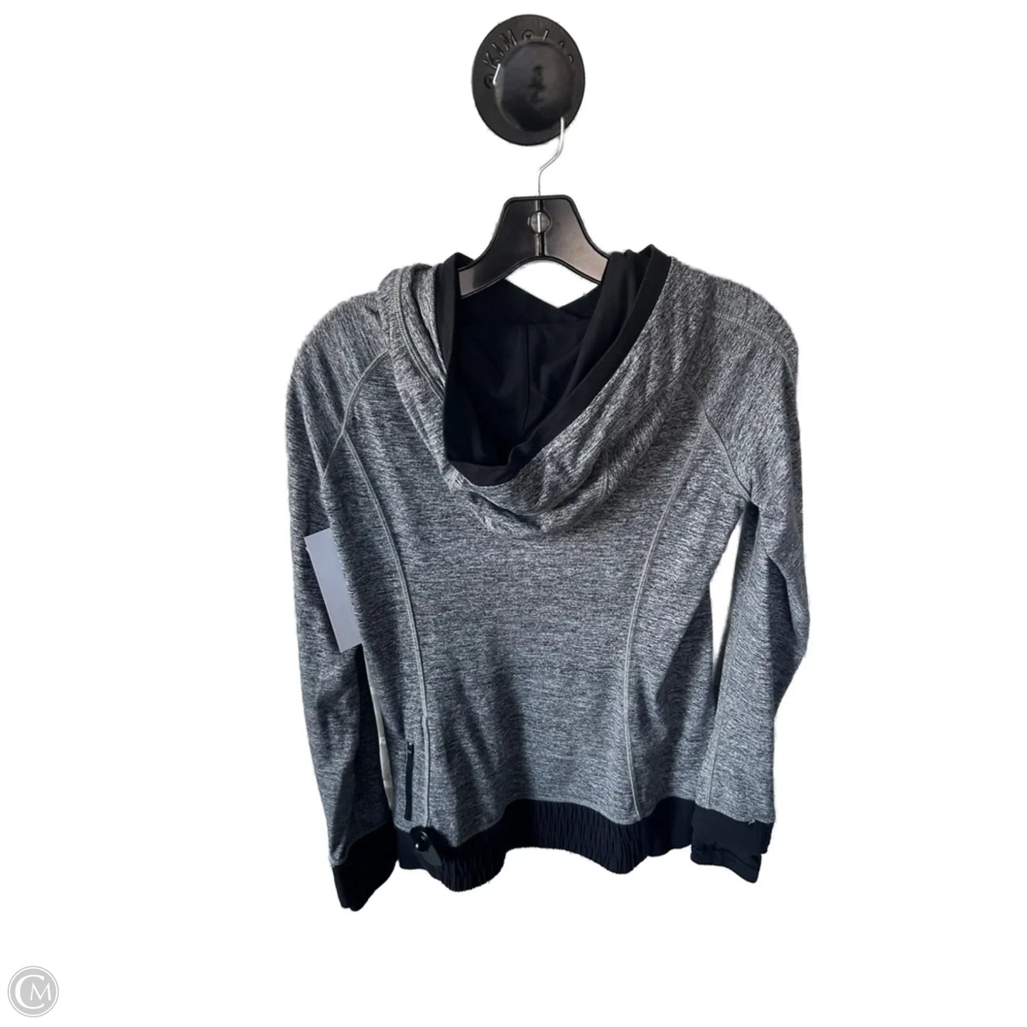 Athletic Top Long Sleeve Crewneck By Lululemon In Black & Grey, Size: S