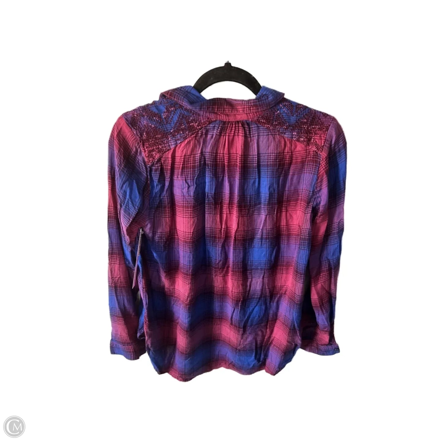 Top Long Sleeve By Lucky Brand In Blue & Purple, Size: Xs