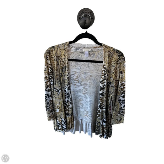 Cardigan By Chicos In Brown & Yellow, Size: M