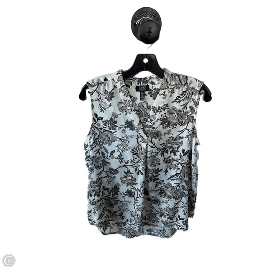 Top Sleeveless By Jones New York In Grey & White, Size: M