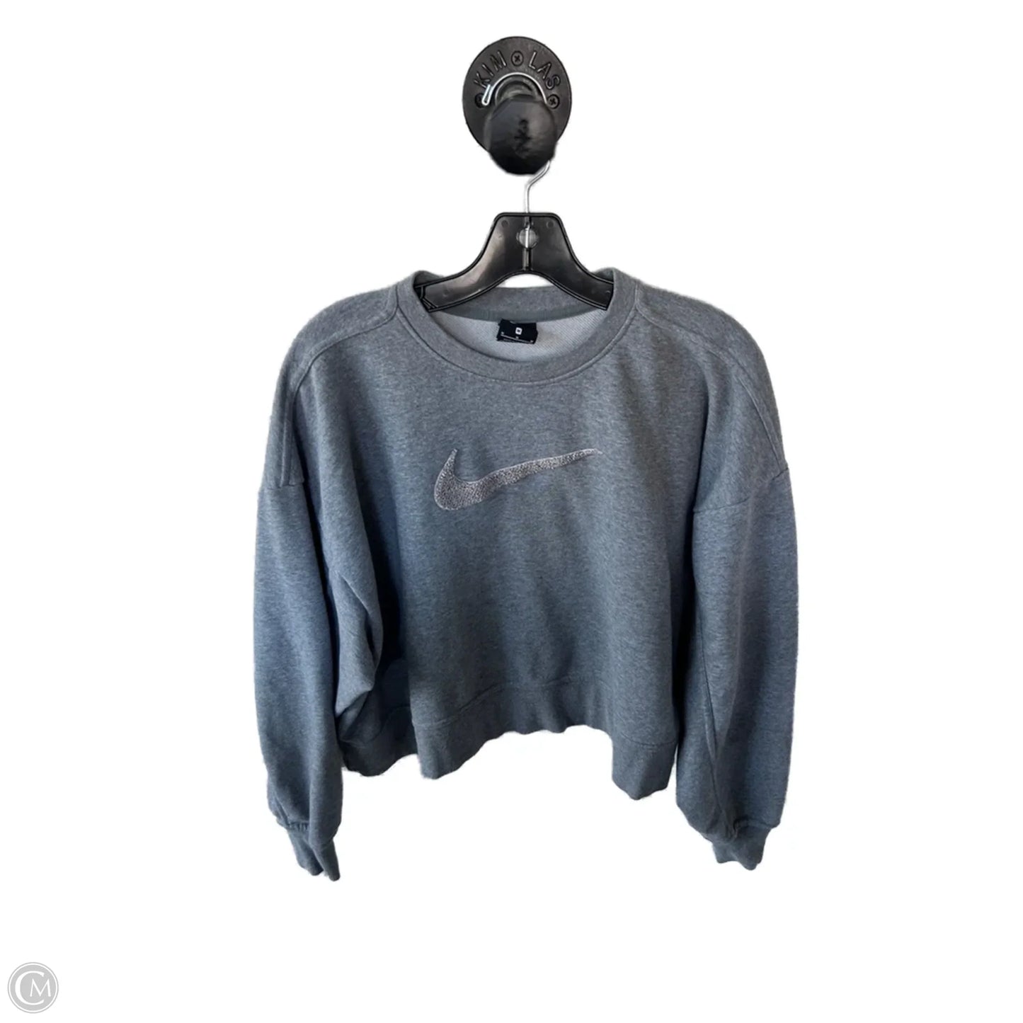 Sweatshirt Crewneck By Nike In Grey, Size: M