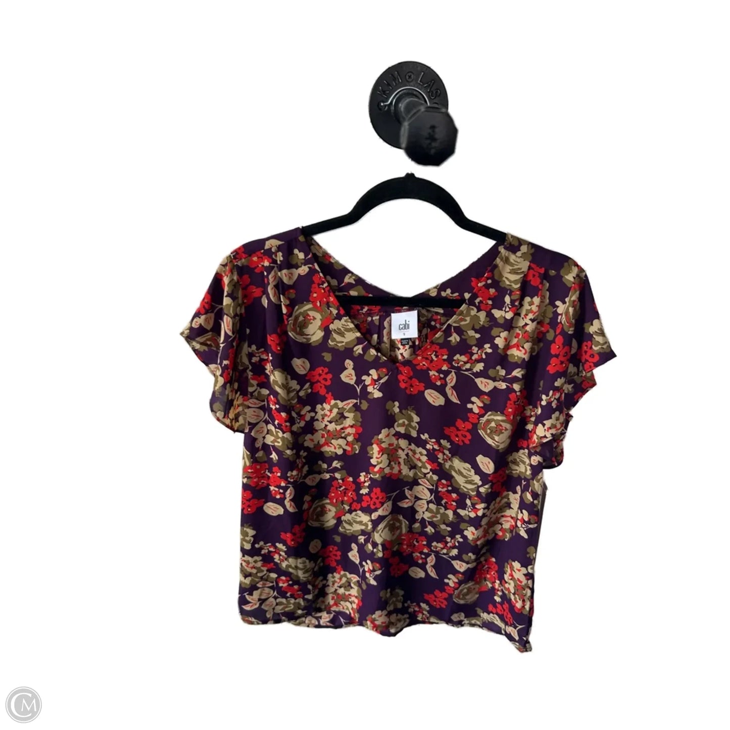 Top Short Sleeve By Cabi In Orange & Purple, Size: S