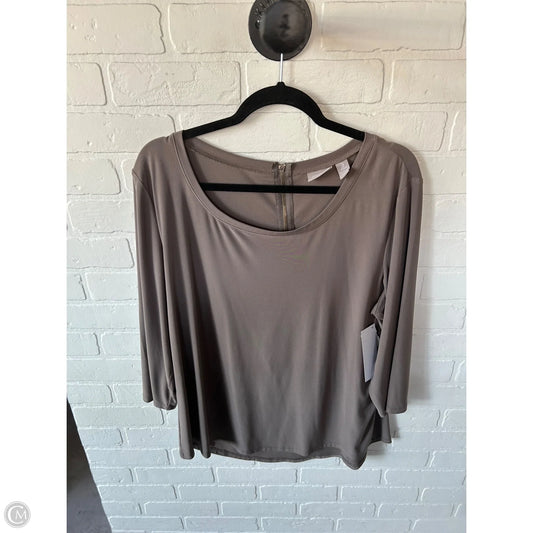 Top Long Sleeve By Chicos In Brown, Size: Xl