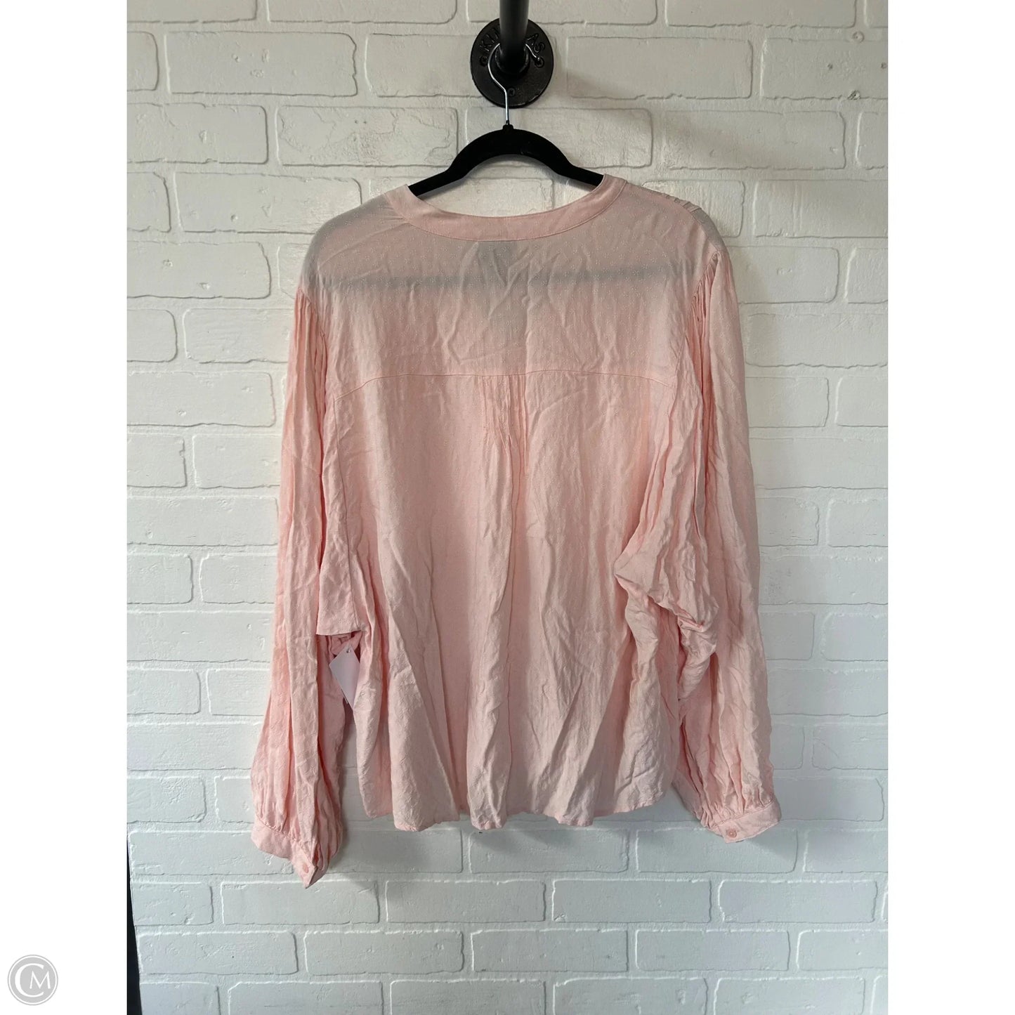 Top Long Sleeve By Worthington In Pink, Size: Xxl