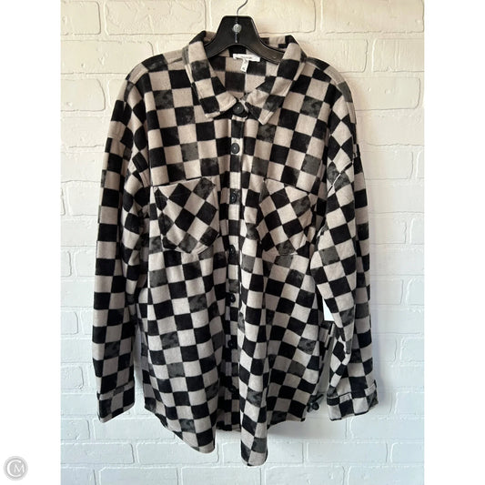 Jacket Shirt By Maurices In Black & Grey, Size: Xl