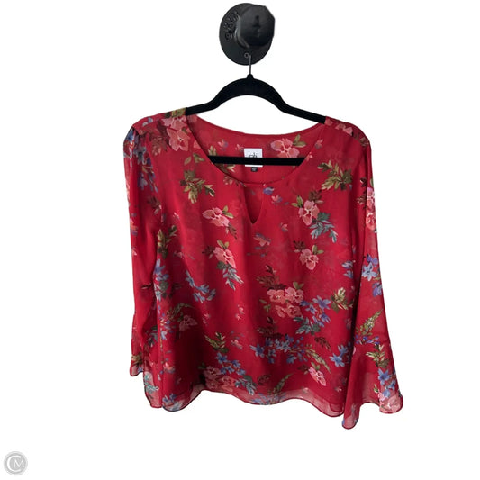 Top Long Sleeve By Cabi In Red, Size: M