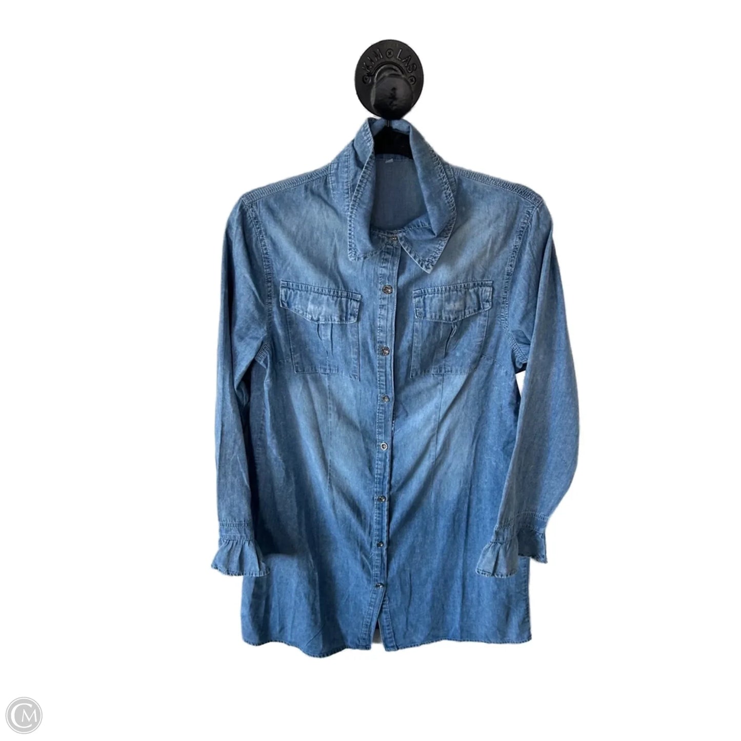 Dress Casual Short By Cme In Blue Denim, Size: L