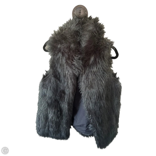 Vest Faux Fur & Sherpa By Ann Taylor In Black, Size: M