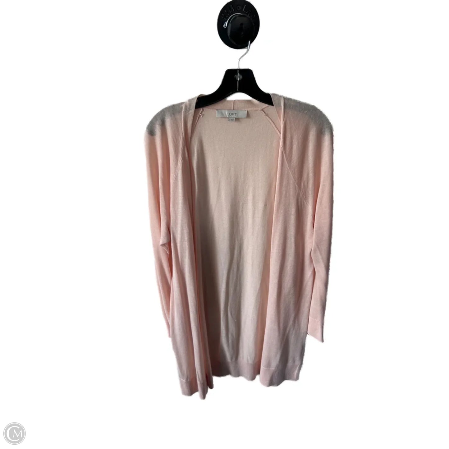 Sweater Cardigan By Loft In Peach, Size: L