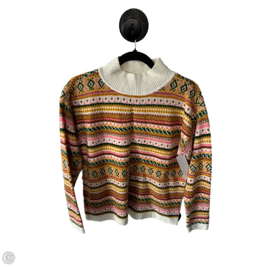 Sweater By Talbots In Green & Yellow, Size: M