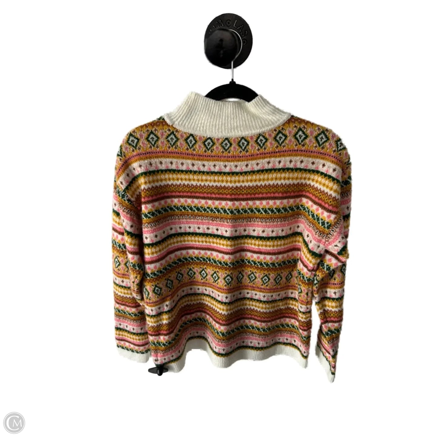 Sweater By Talbots In Green & Yellow, Size: M