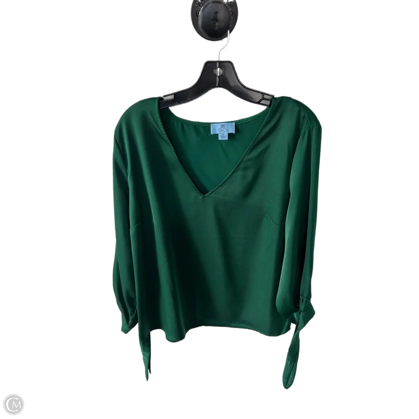 Top 3/4 Sleeve By Cece In Green, Size: 1x