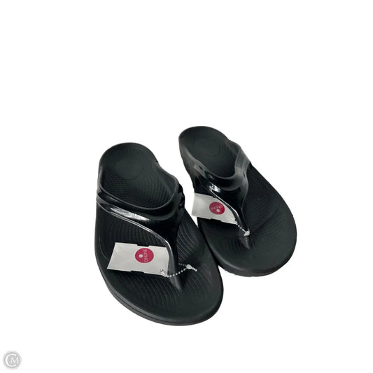 Sandals Flip Flops By Oofos In Black, Size: 9