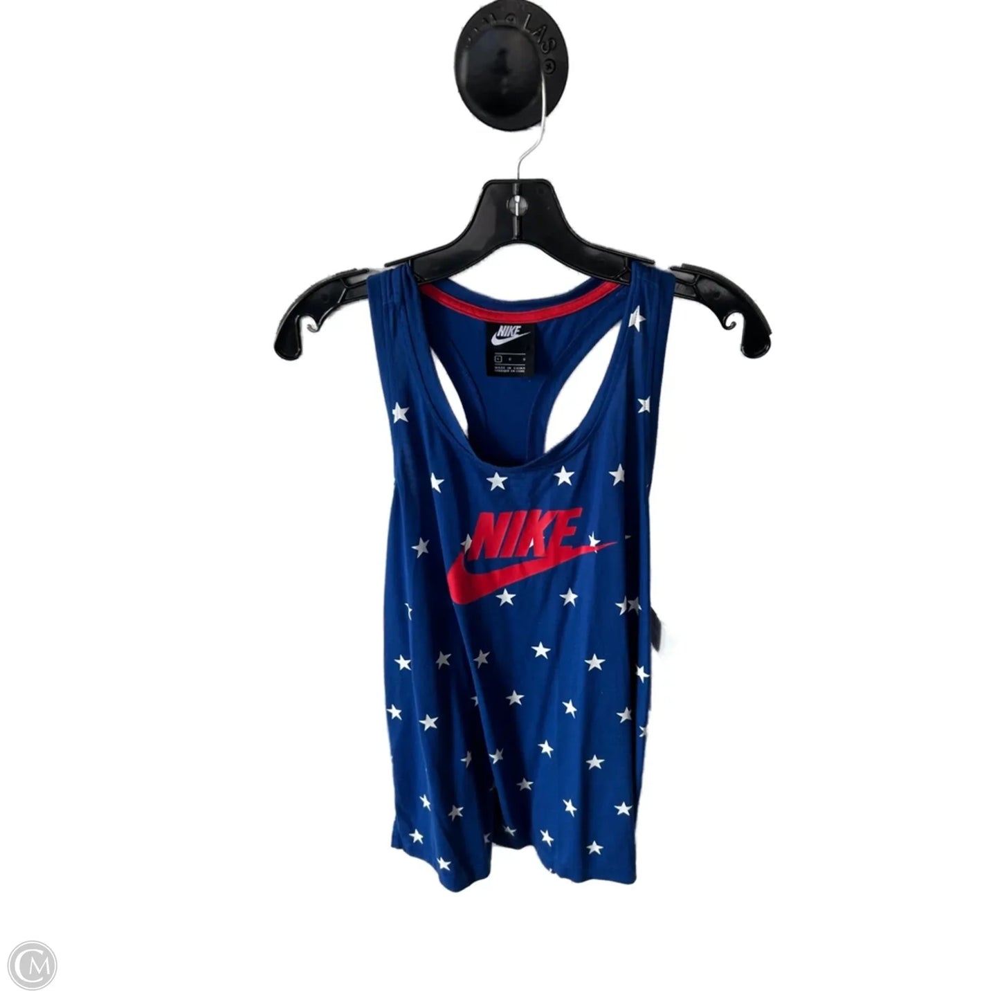 Athletic Tank Top By Nike In Blue & White, Size: L