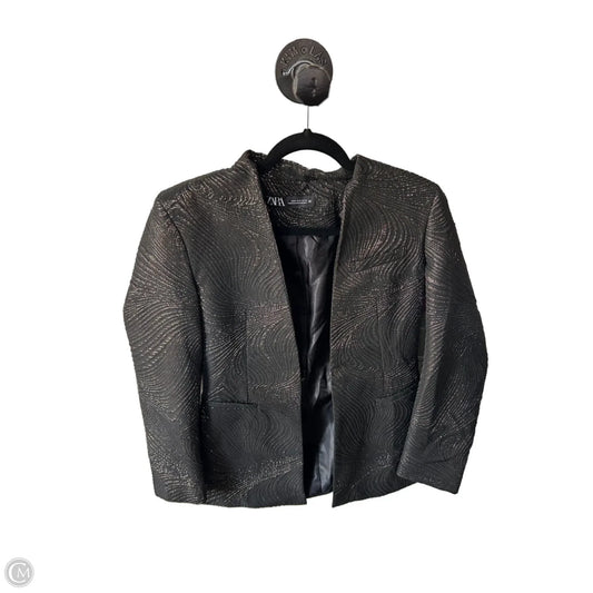 Blazer By Zara In Black & Gold, Size: M
