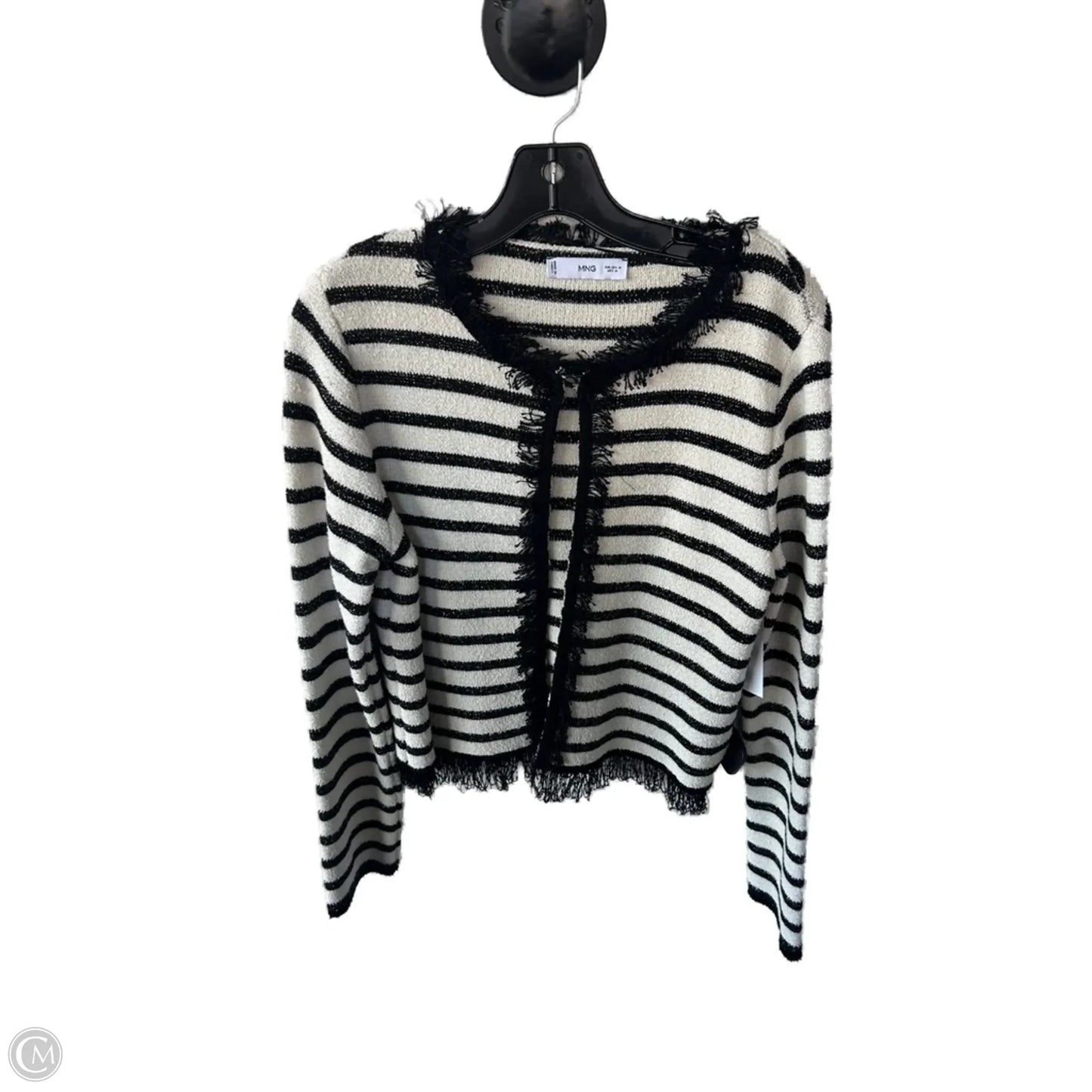 Sweater Cardigan By Mng In Black & Cream, Size: M