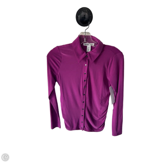 Top Long Sleeve By White House Black Market In Purple, Size: Xs