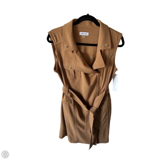 Dress Casual Short By Calvin Klein In Brown, Size: L