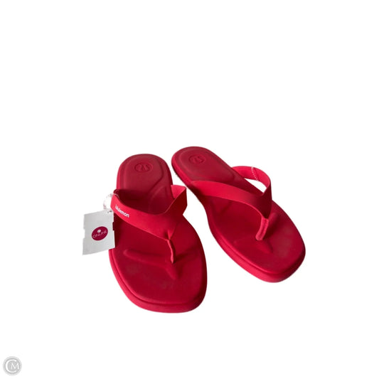 Sandals Flip Flops By Lululemon In Red, Size: 8