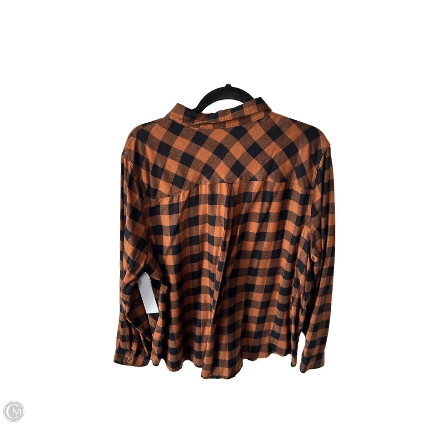 Top Long Sleeve By Maurices In Black & Brown, Size: 2x