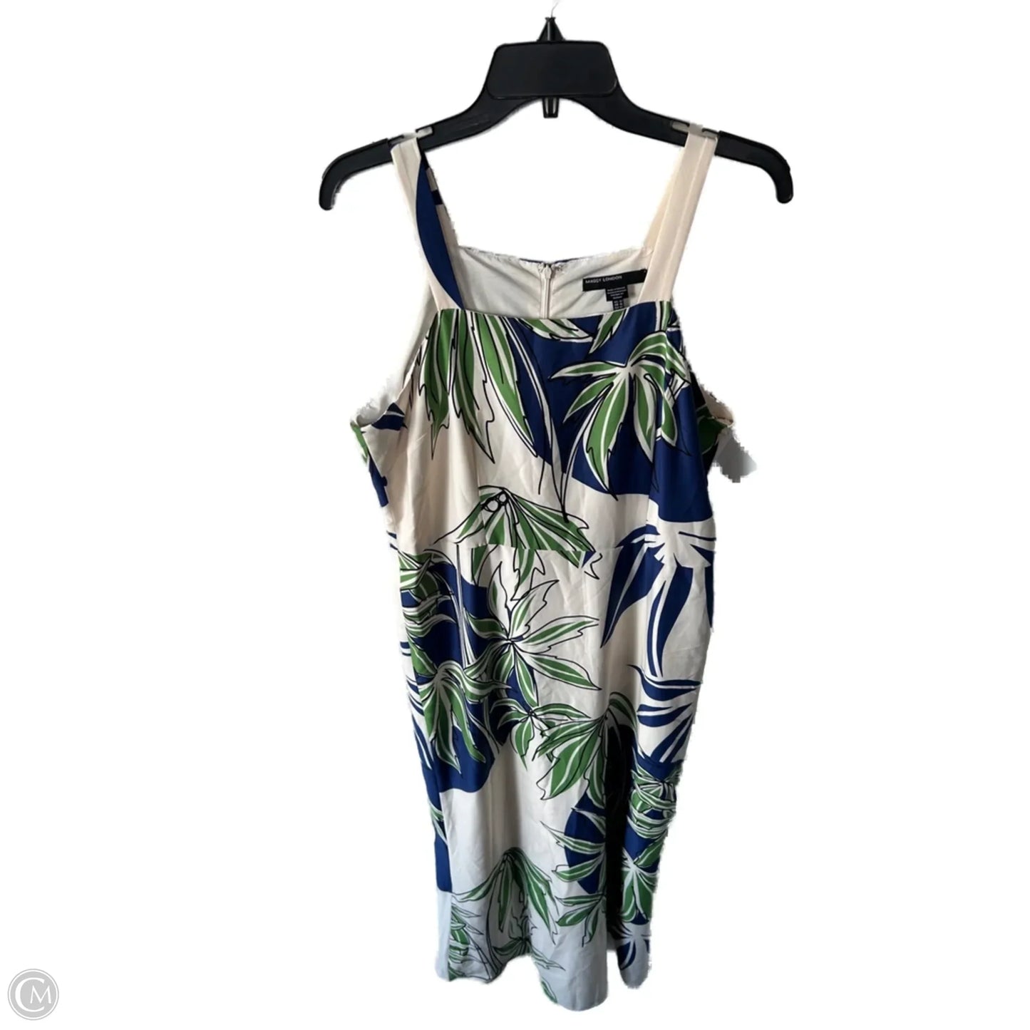 Dress Casual Maxi By Maggy London In Blue & Tan, Size: L