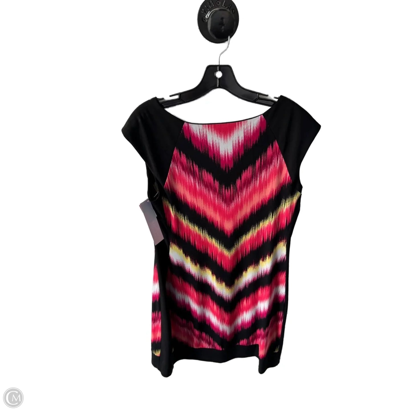 Dress Casual Short By Maggy London In Black & Pink, Size: L