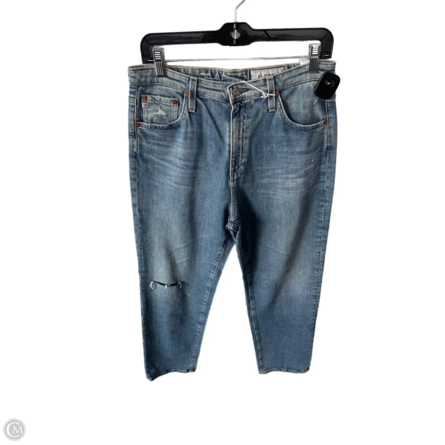 Jeans Straight By Adriano Goldschmied In Blue Denim, Size: 12