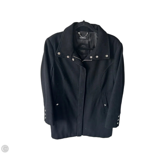 Coat Peacoat By Guess In Black, Size: Xl