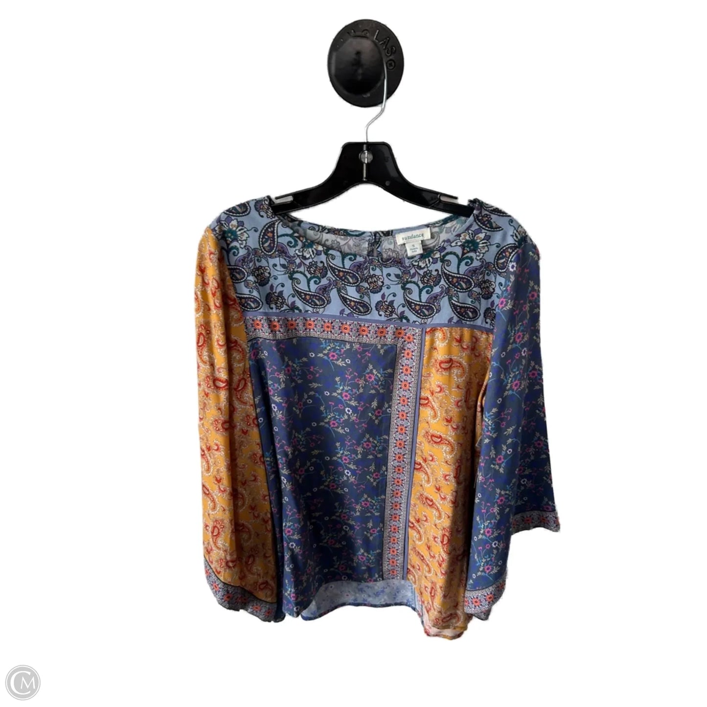 Top Long Sleeve By Sundance In Blue & Yellow, Size: S