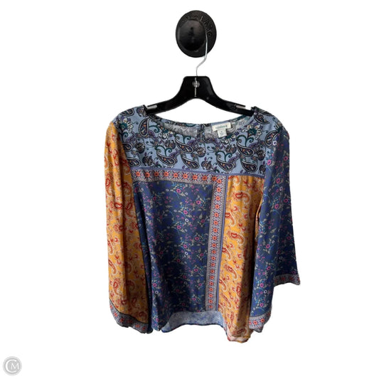 Top Long Sleeve By Sundance In Blue & Yellow, Size: S