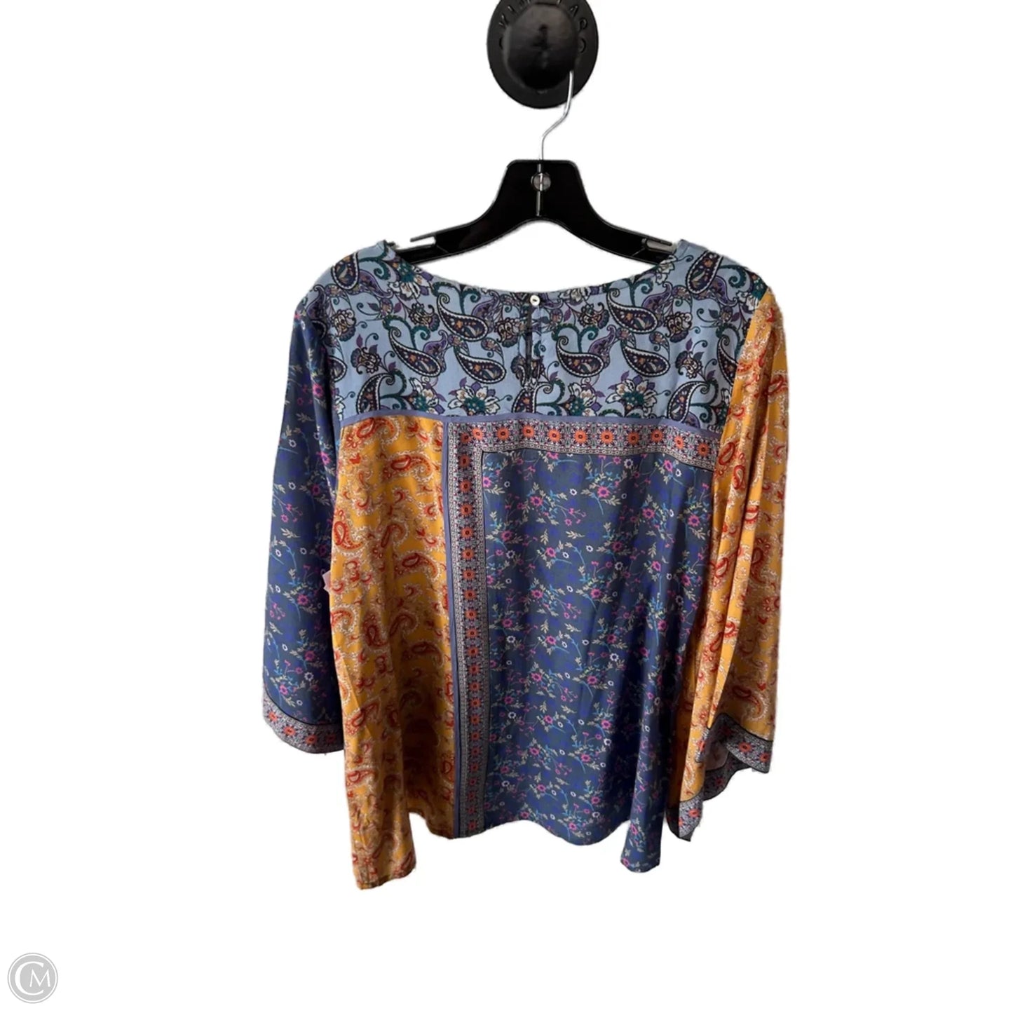 Top Long Sleeve By Sundance In Blue & Yellow, Size: S