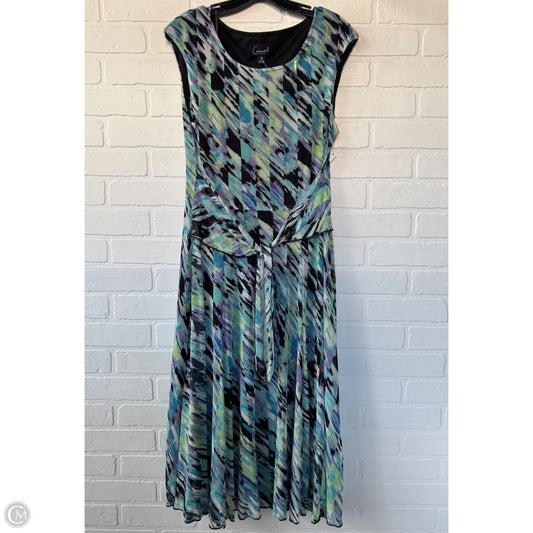 Dress Casual Midi By Connected Apparel In Black & Purple, Size: M