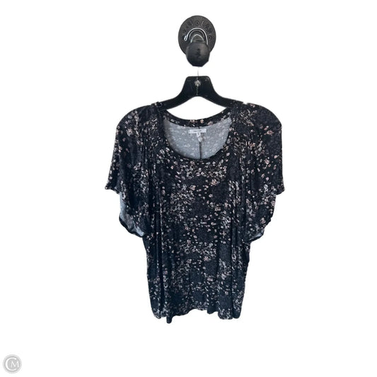 Top Short Sleeve By Maurices In Black & Grey, Size: 0x