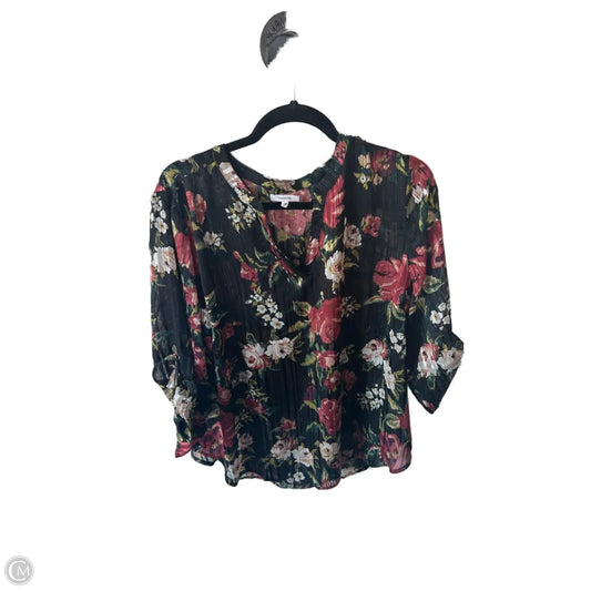 Top Long Sleeve By Maurices In Black & Green, Size: 1x