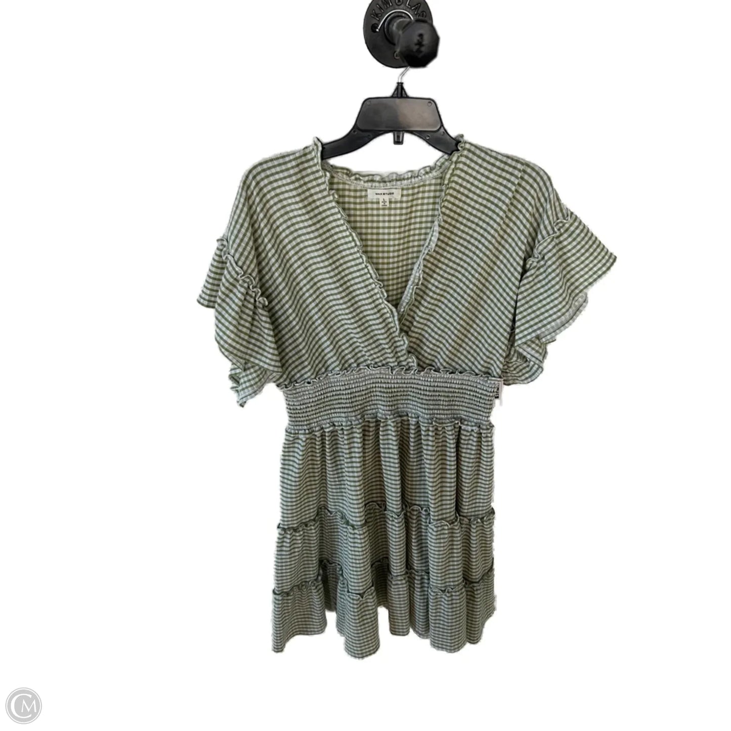 Dress Casual Short By Max Studio In Green & White, Size: L