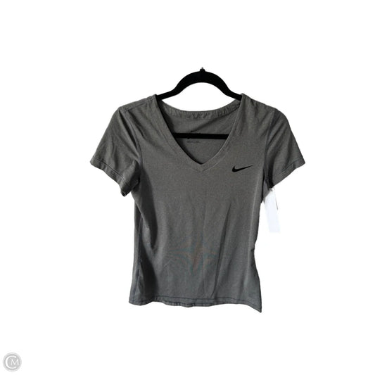 Athletic Top Short Sleeve By Nike In Grey, Size: M
