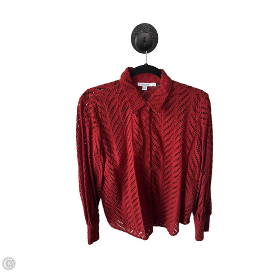 Top Long Sleeve By Chicos In Red, Size: M