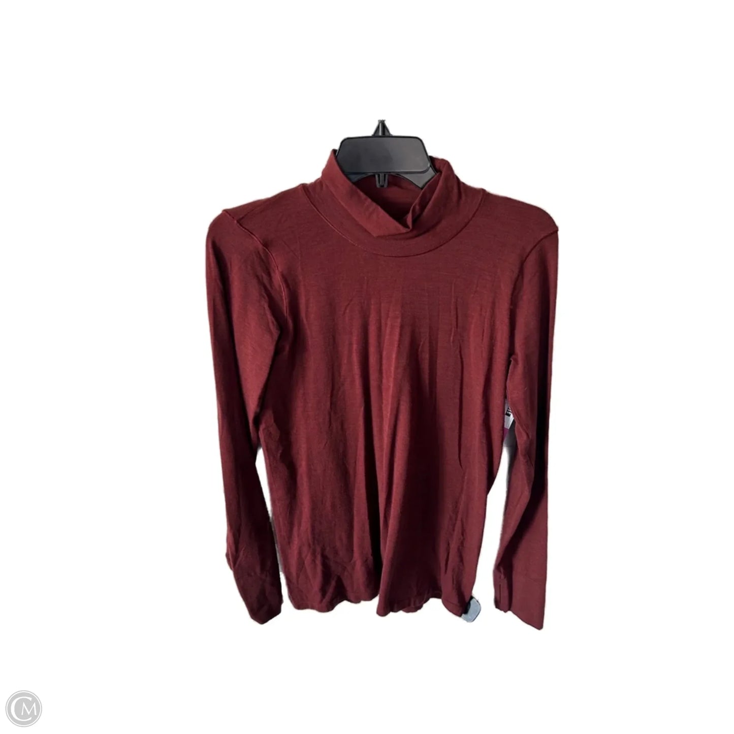 Athletic Top Long Sleeve Collar By Athleta In Brown, Size: L